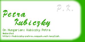 petra kubiczky business card